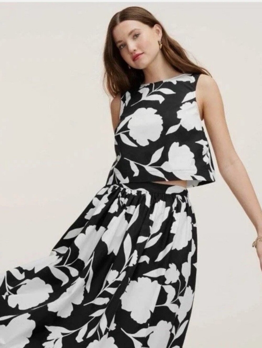 Kate Spade x Target  Black & White Floral Shell Top And Skirt Set